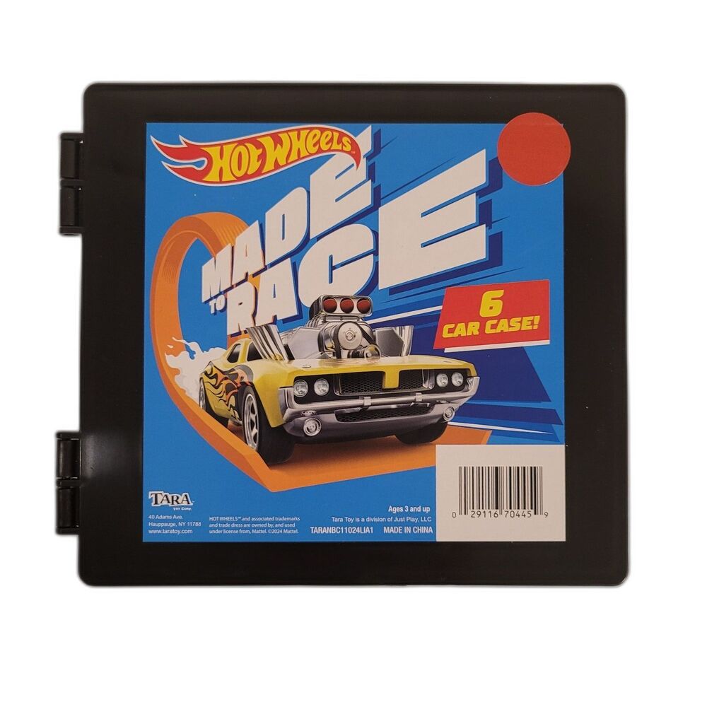 Hot Wheels “Made to Race” 6‑Car Storage Case – Travel Carry Box
